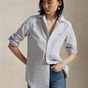 Excellent condition, Ralph Lauren Blue and White Casual Button Down Shirt